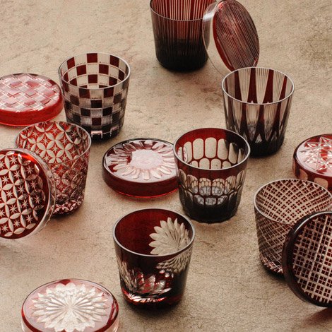 江戸切子 蓋つきグラス | 蓋ちょこ | 八重菊 | 廣田硝子