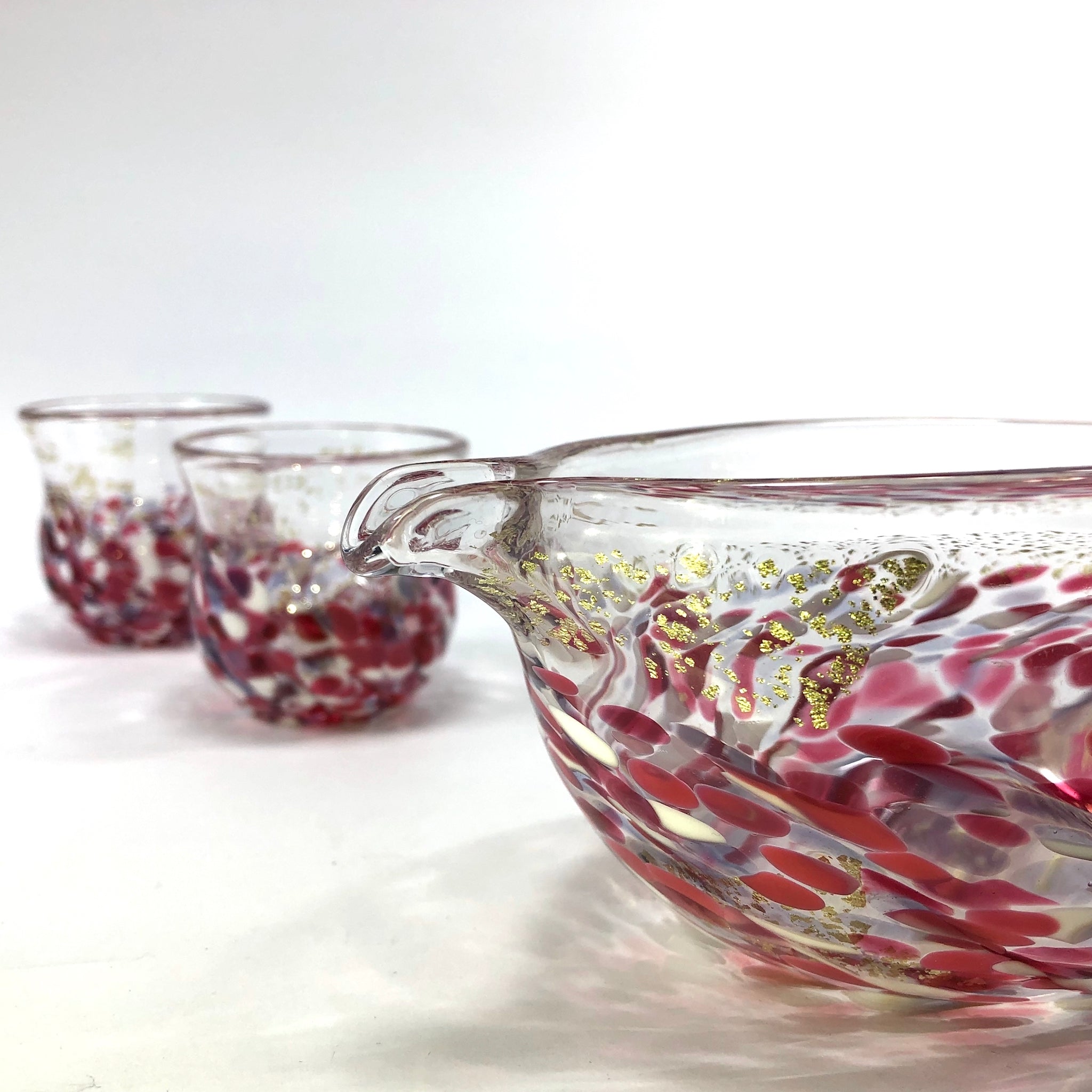 津軽びいどろ 酒器セット | 片口 盃 | 花筏 | 北洋硝子