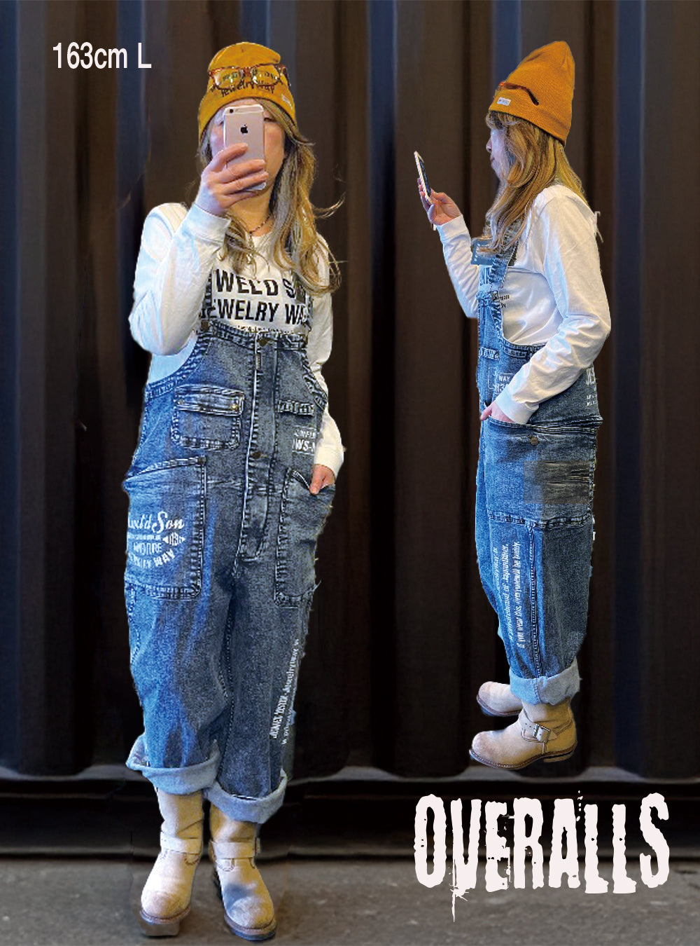 オーバーオール【ブリーチデニム】ヒップオープンチャック付 | JEWEL'D SON