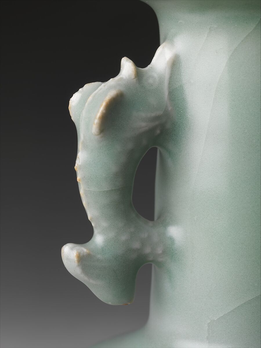 龍泉窯双耳瓶 Vase with Dragonfish Handles】中国‐南宋時代‐青磁釉