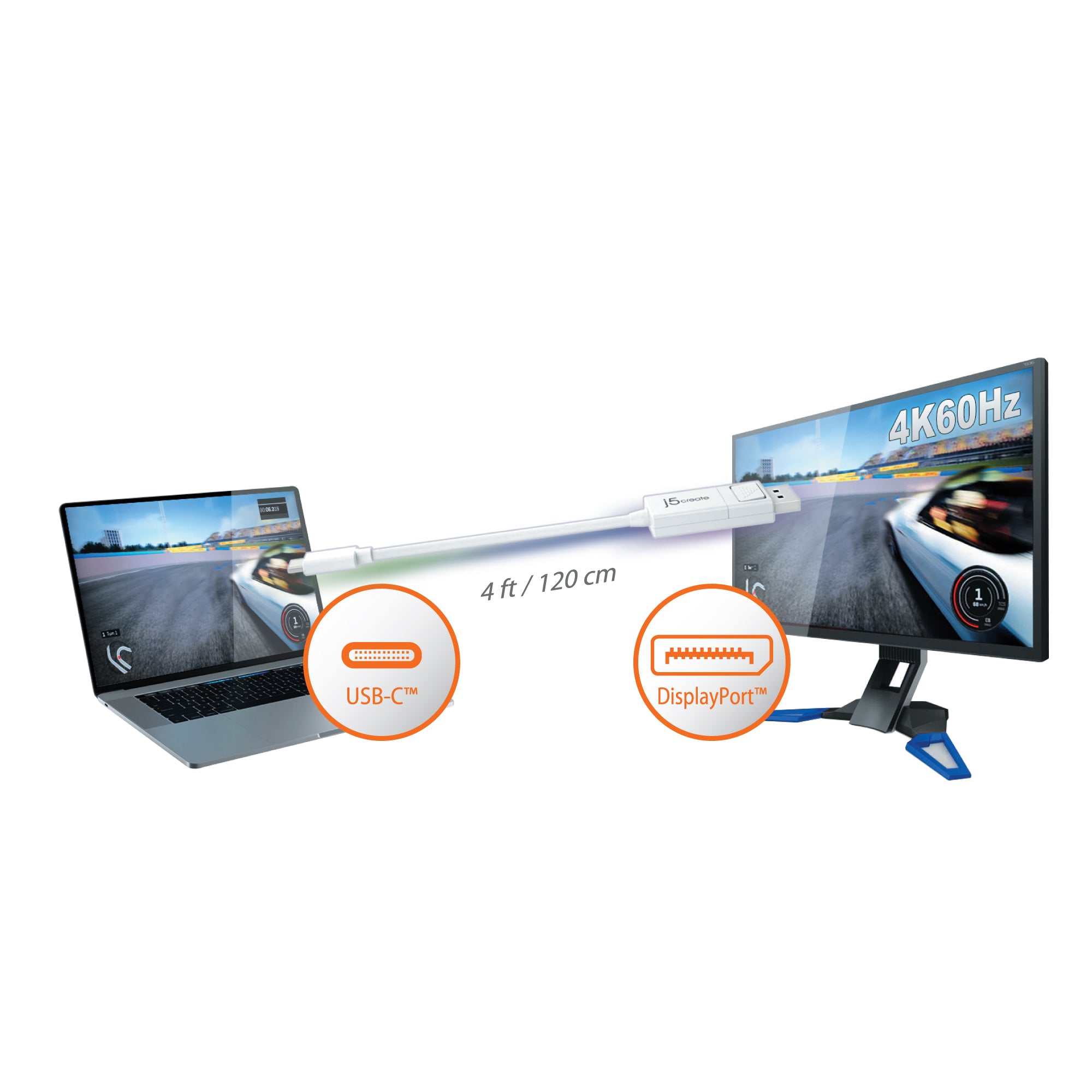 JCA141 USB Type-C to 4K DisplayPortケーブル 1.2m – new-jp-j5create