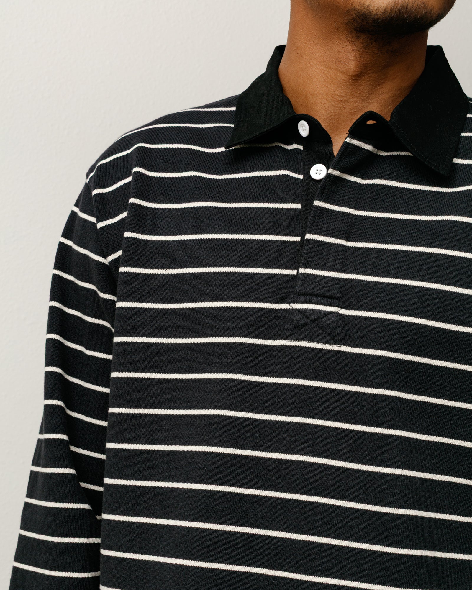 Striped Rugby Shirt – Black | Tops & Knits | Stüssy Japan