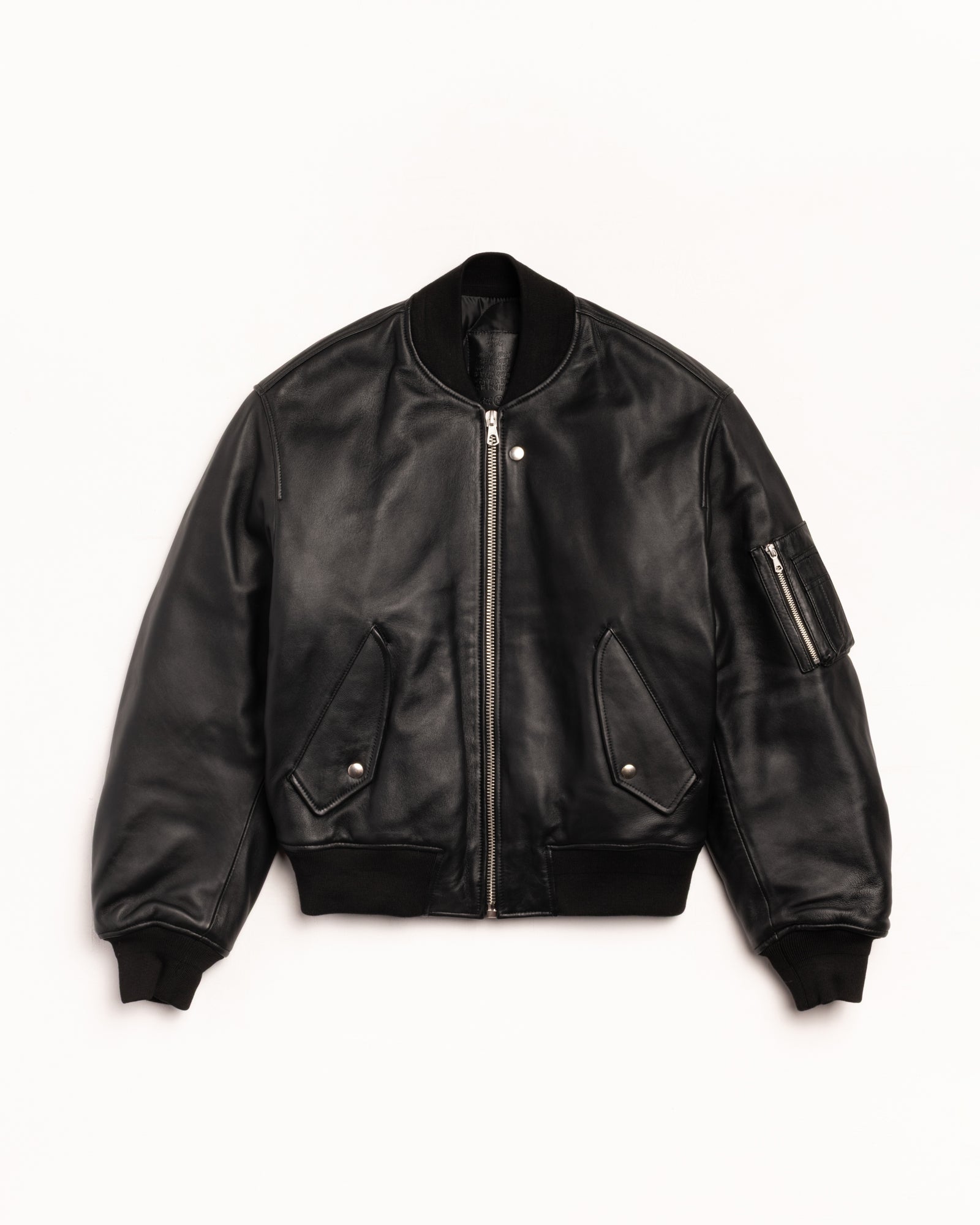Leather Built Bomber – Black | Outerwear | Stüssy Japan