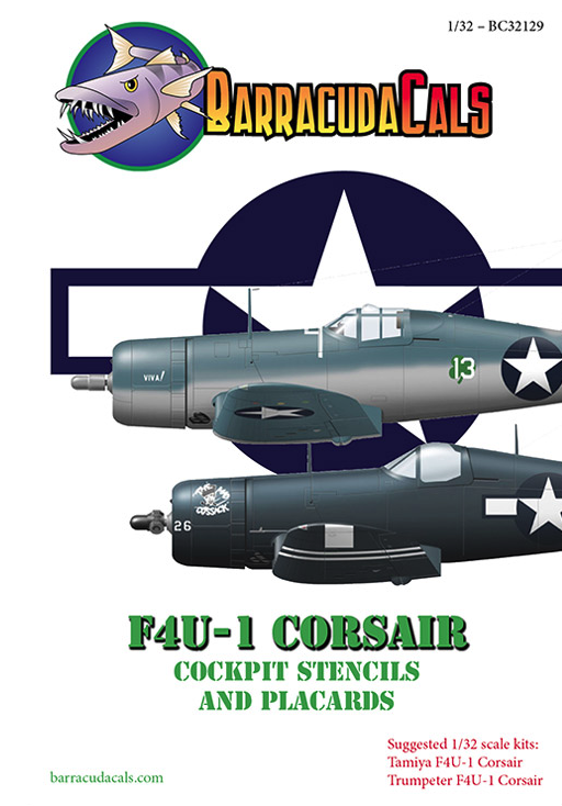 F4U-1 Corsair Cockpit Stencils and Placards Barracuda Studios -C32129