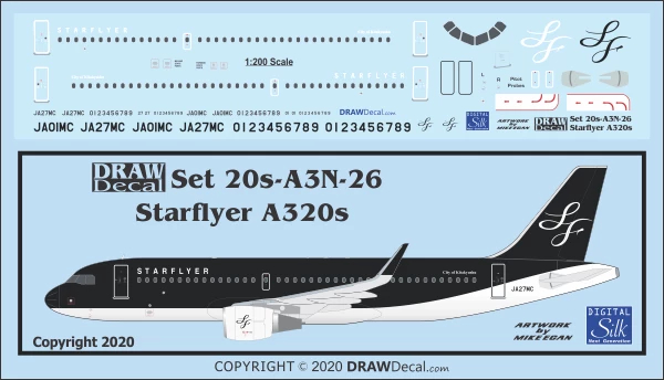 Airbus A320 - Starflyer Draw Decal -20-A3N-26