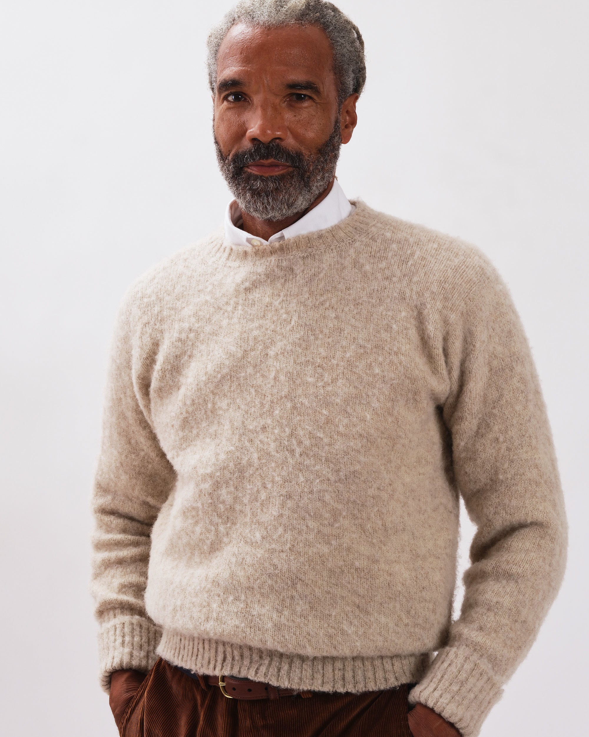 Shaggy Dog Sweater Ivory - Classic Fit | Men's Sweaters - J. Press