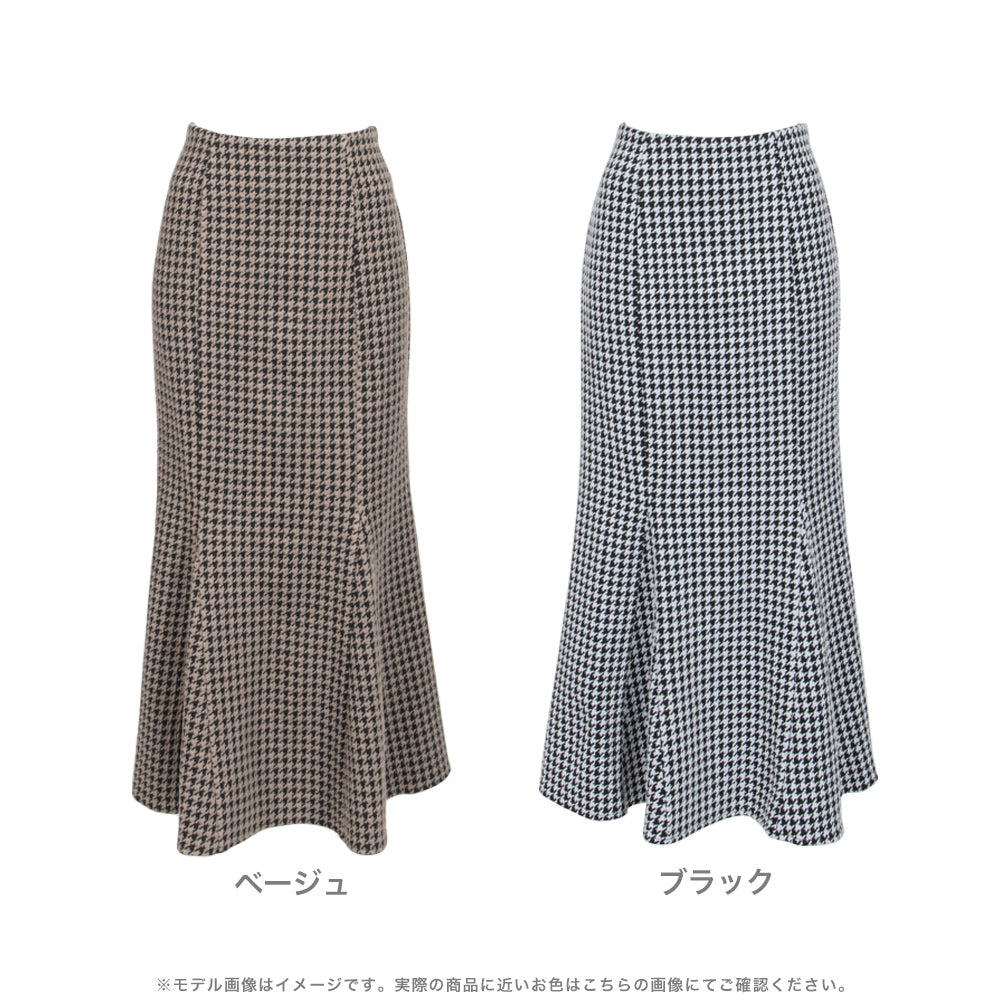 千鳥格子柄ハイウエストマーメイドスカート JB22620 | レディース