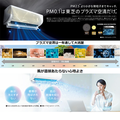 RAS-U221DZ(W)+RAS-U221ADZ｜TOSHIBAルームエアコン[U-DZシリーズ][100V]