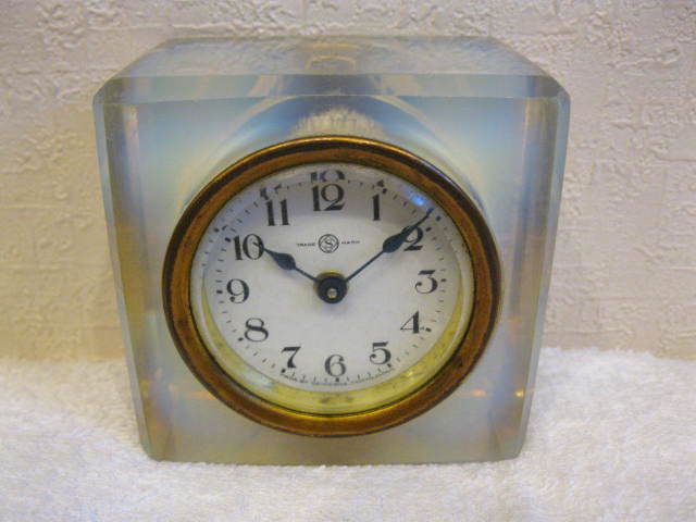 精工舎◇ガラス時計◇置時計◇アンティーク◇オパールセント◇四角型