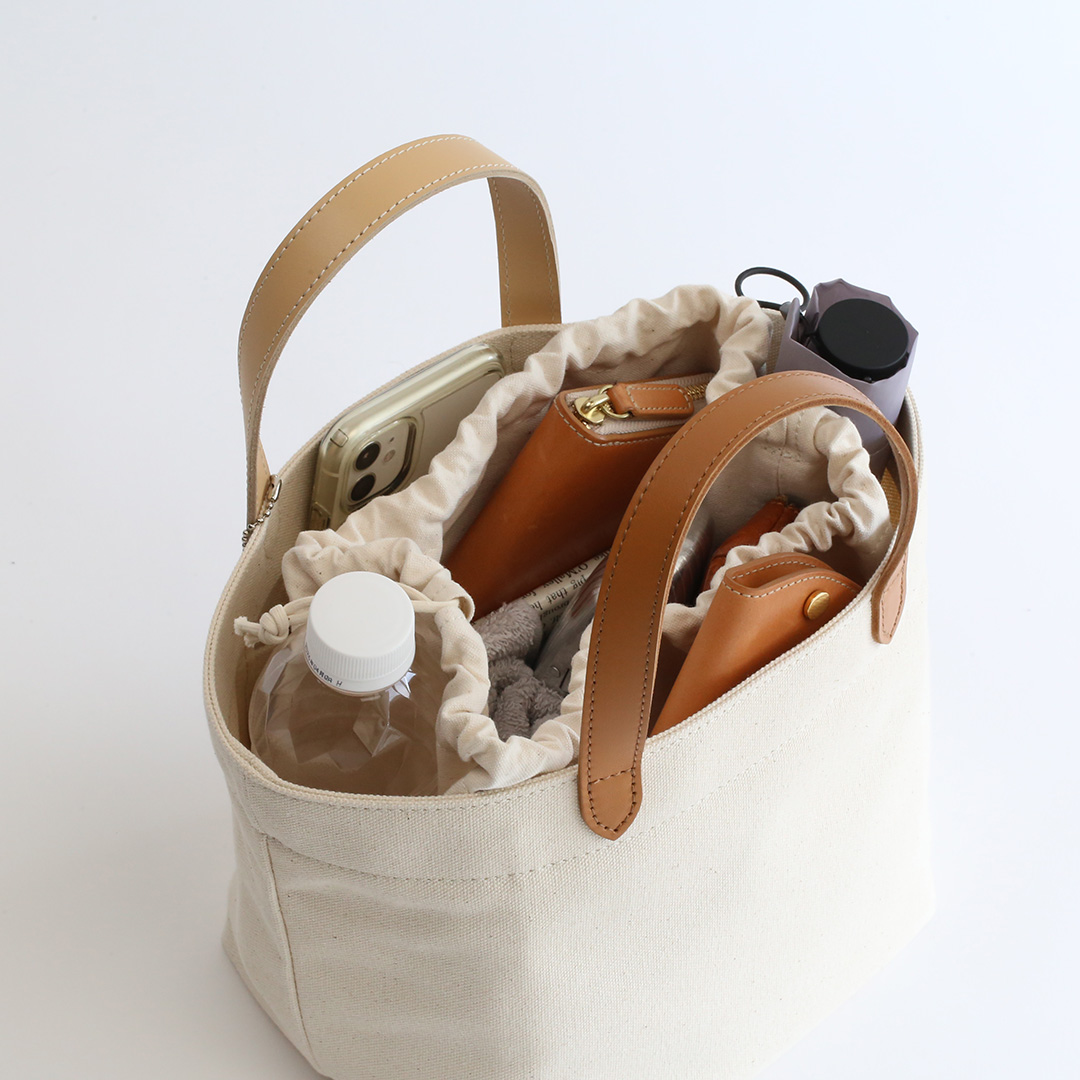 8号帆布の巾着ミニトート | 香久山鞄