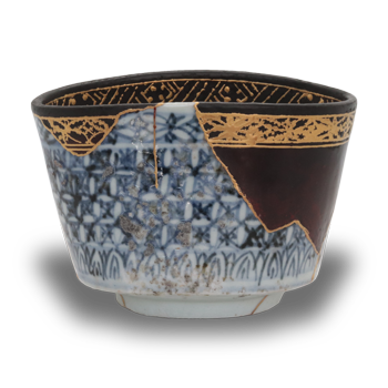 初期伊万里三方縁入鉄砂掛分平向付 ssm01