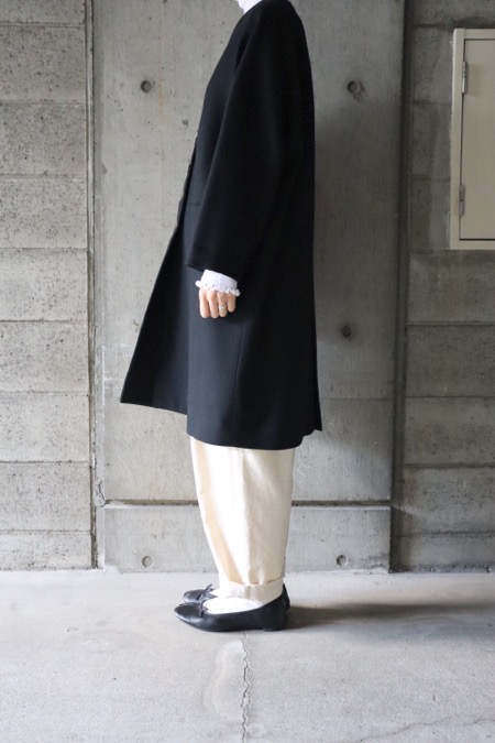 atelier naruse アトリエナルセ / メルトンウールコクーンコート ブラック