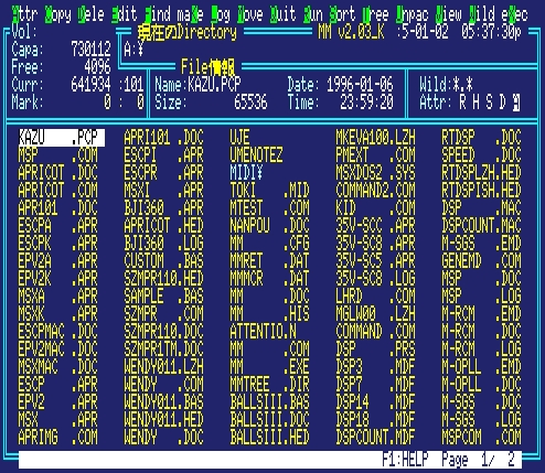MSX－DOS（2） ファイル管理ソフトMM編＝