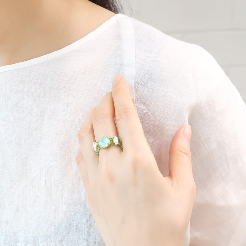 レシピNo.KR0983 貴和クリスタルのカラフルビーズリング – 貴和製作所