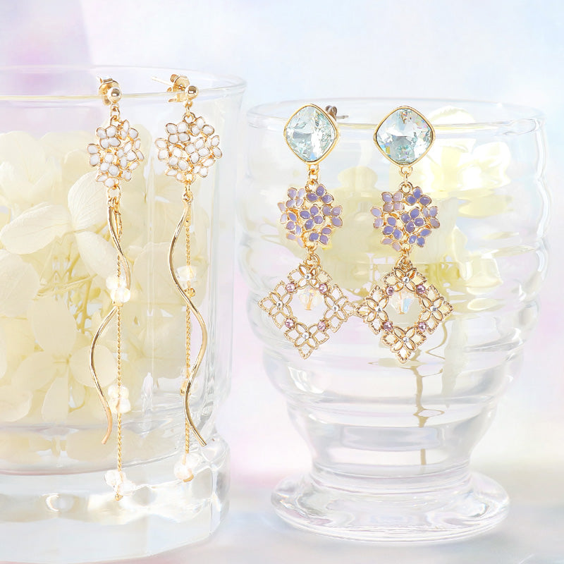 レシピNo.KR1191 チャーム紫陽花のピアス2種 – 貴和製作所オンラインストア