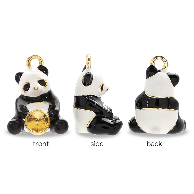 石座チャーム パンダ ＃1088 PP31用 ホワイト・ブラック/G – 貴和