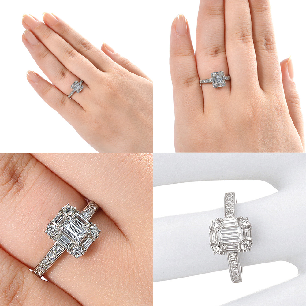 プラチナ ダイヤモンド リング（中石0.415ct 脇石0.63ct・Dカラー VS-1