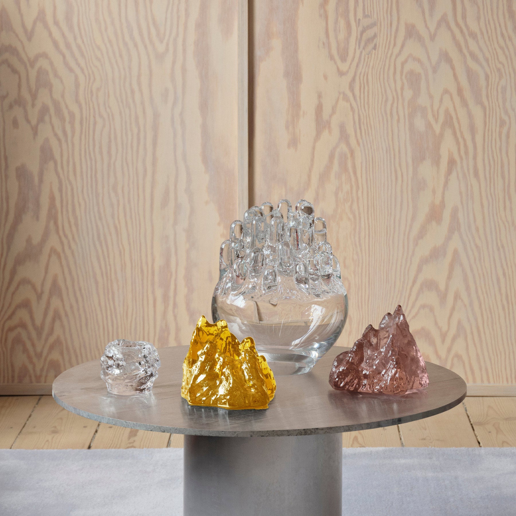 Kosta Boda Polar Clear Crystal Glass Candle Holder Decor Large