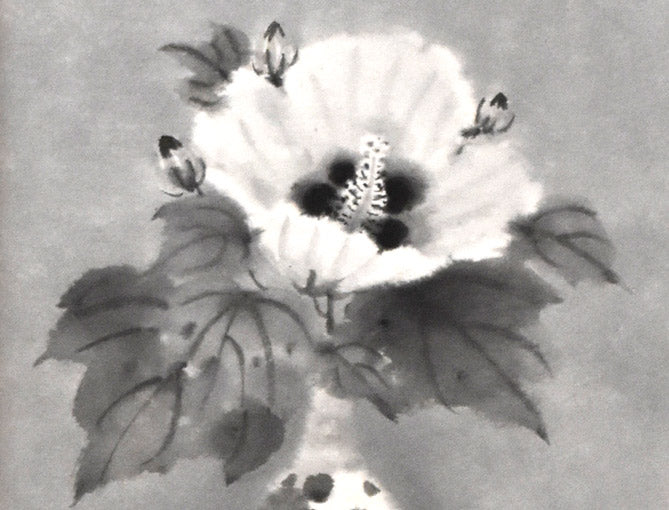 穐月明「芙蓉」水墨画・変形6号 絵画買取・販売の小竹美術