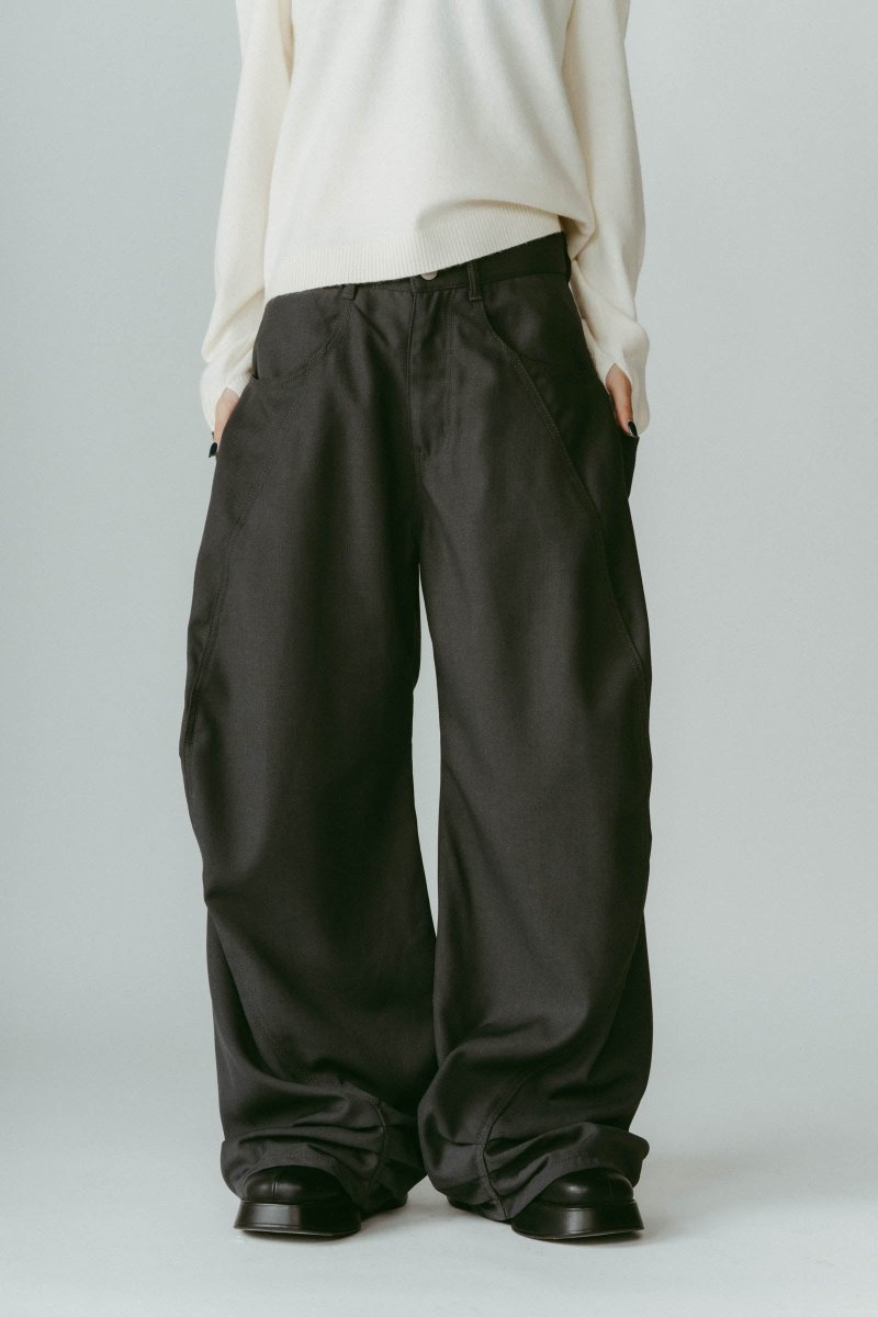 tuck design denim pants/gray | KNUTH MARF