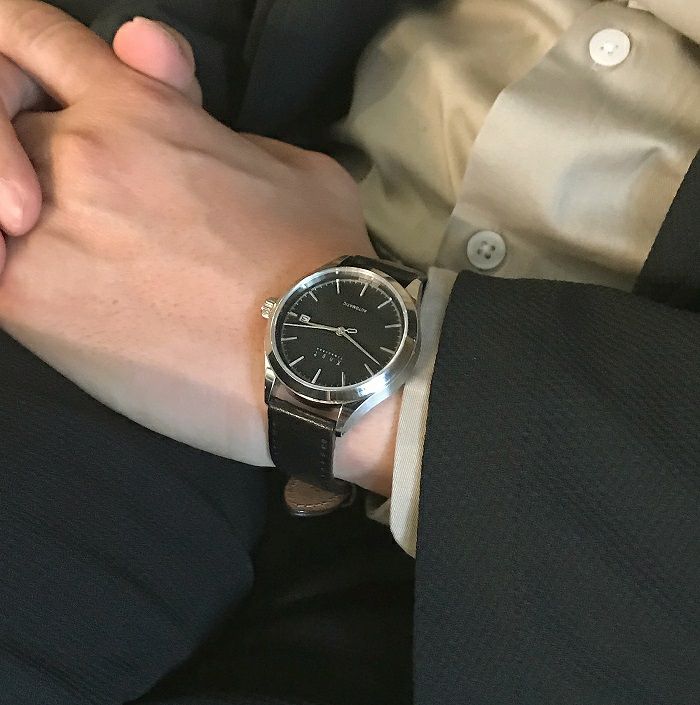 Knot AT-38SVBK 機械式腕時計 メンズ 自動巻き ブラック 日本製 薄型