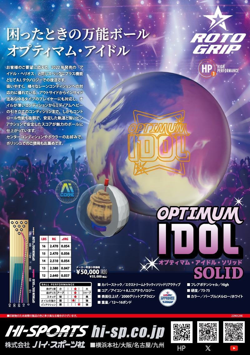 ロトグリップ オプティマム・アイドル・ソリッド ボウリングボール