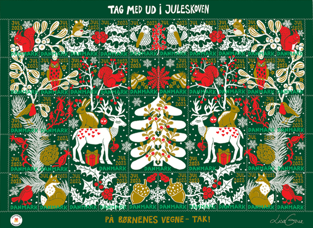 北欧デンマーク クリスマスシール（2023年／1シート50枚） | 北欧雑貨