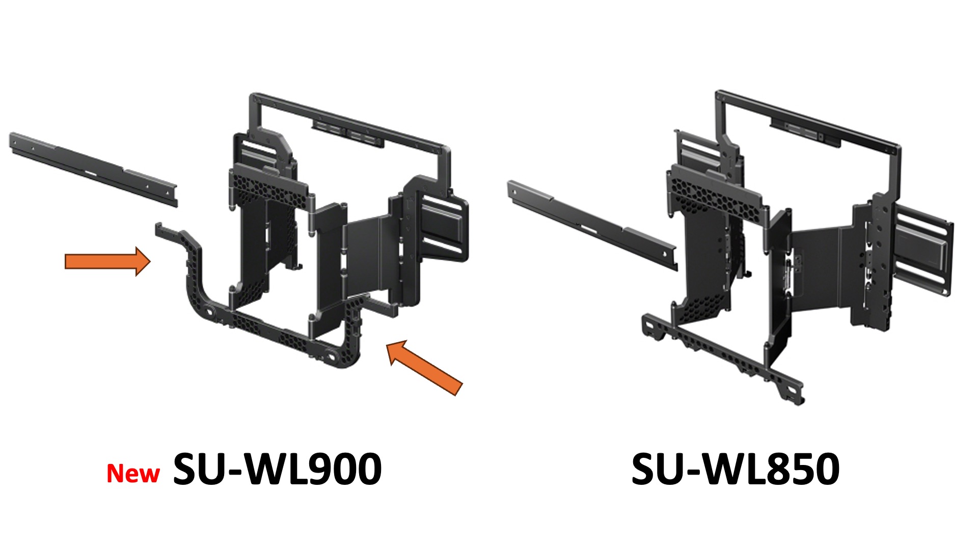 ソニーBRAVIA向けスイーベル機能付き壁掛けユニットの新型「SU-WL900