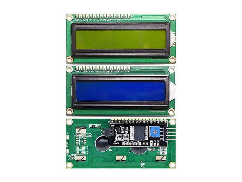 LCD 1602 Green Blue I2C Adapter - Kuriosity