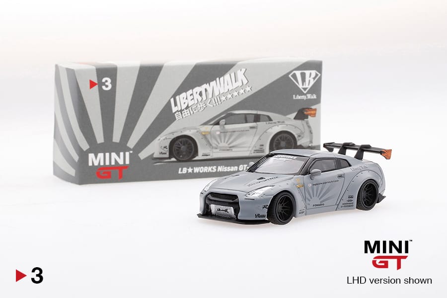 MINI GT - LB☆WORKS Nissan GT-R (R35) Matte Grey MGT00003 - Kuzucu