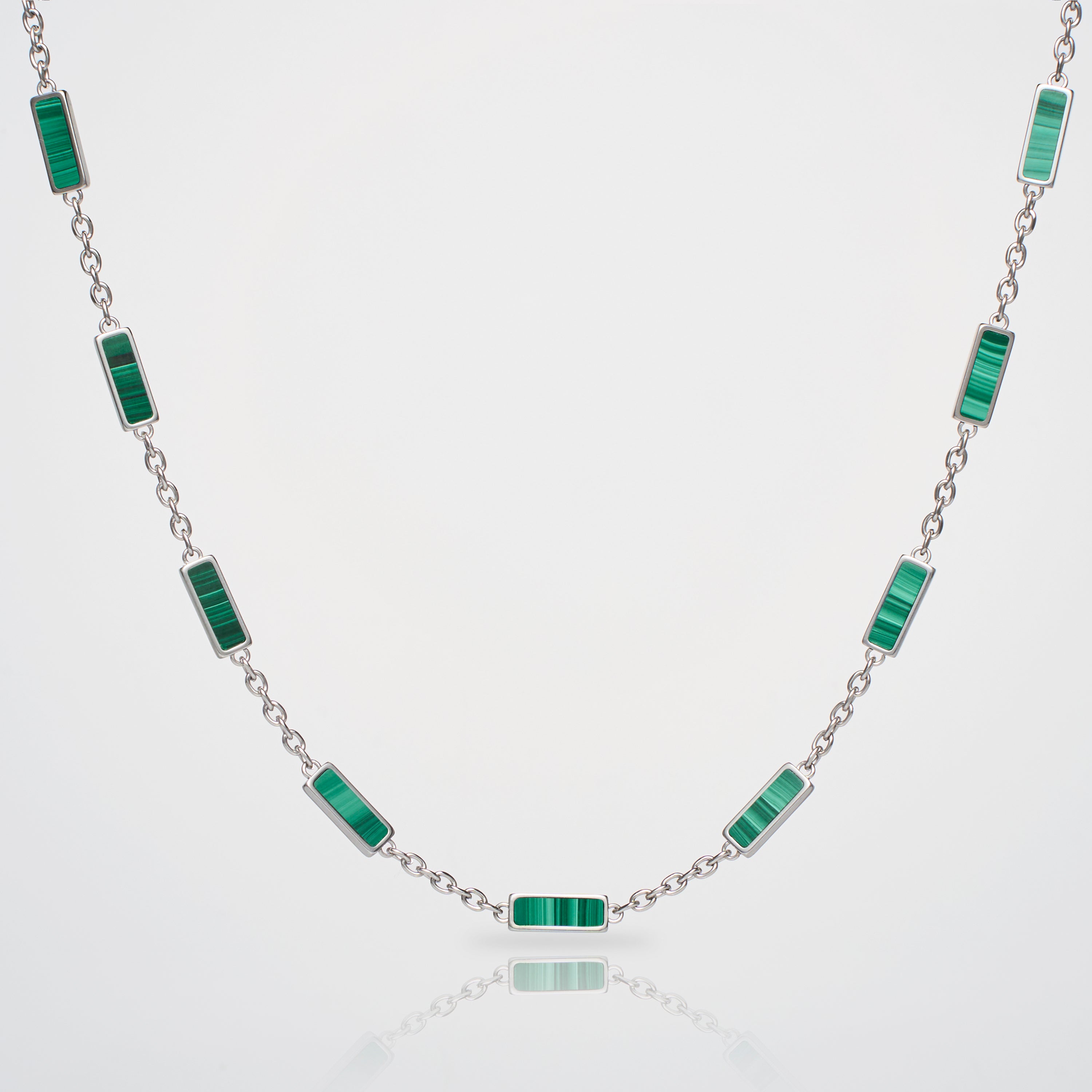 Malachite Barlink Necklace (Silver) – KY9 JM