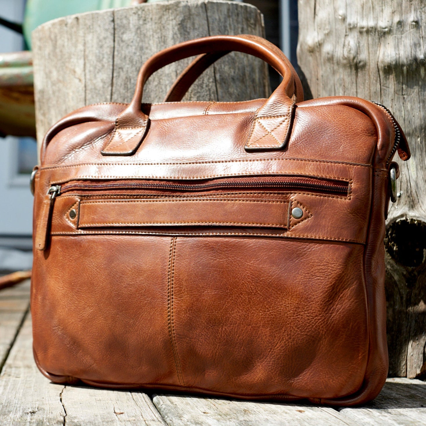 Buy the Georgetown Leather Brief | 100% Full-Grain Leather