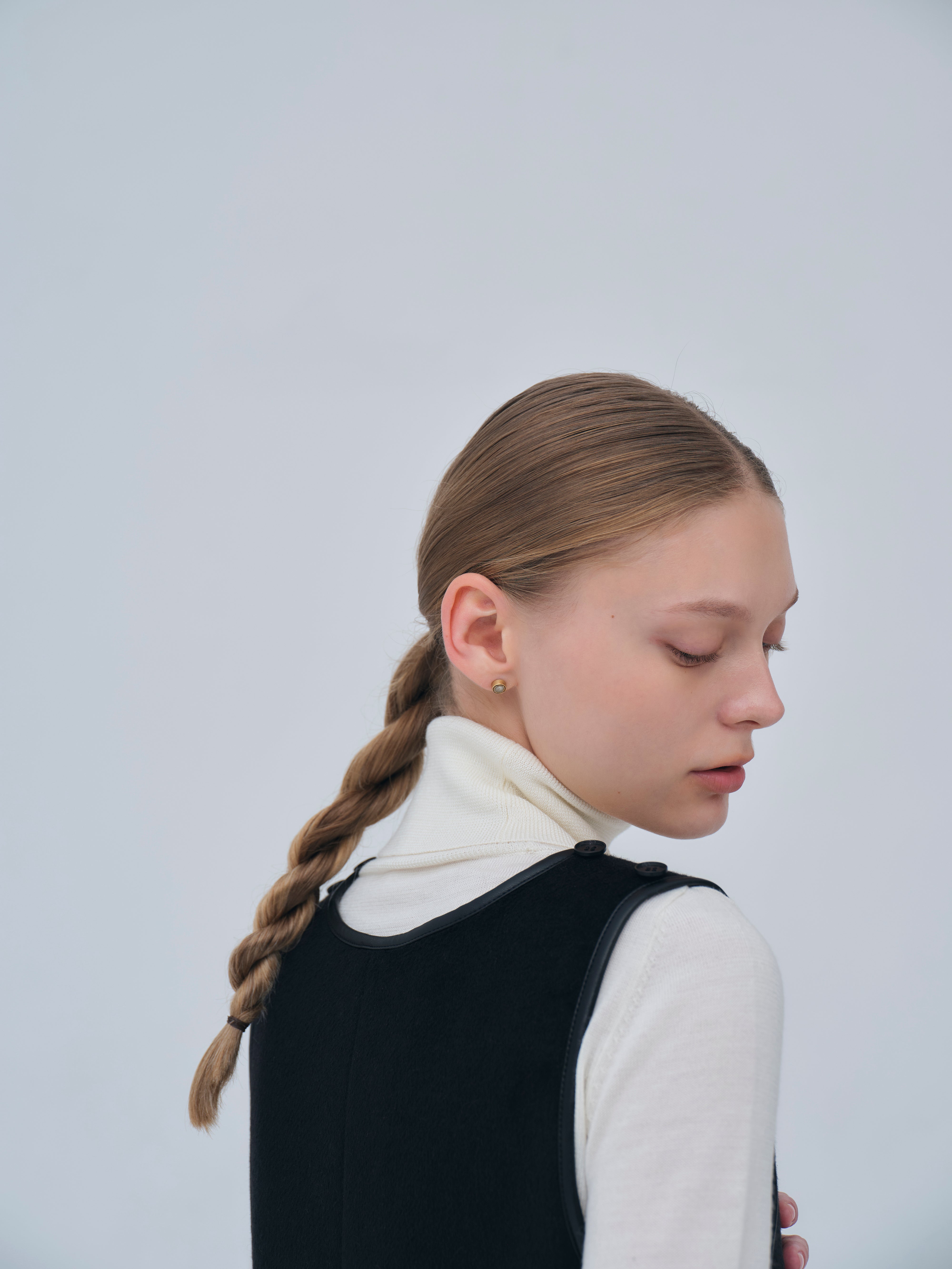 Leather Trimmed Wool Jumper Dress – L'AUBE BLANC