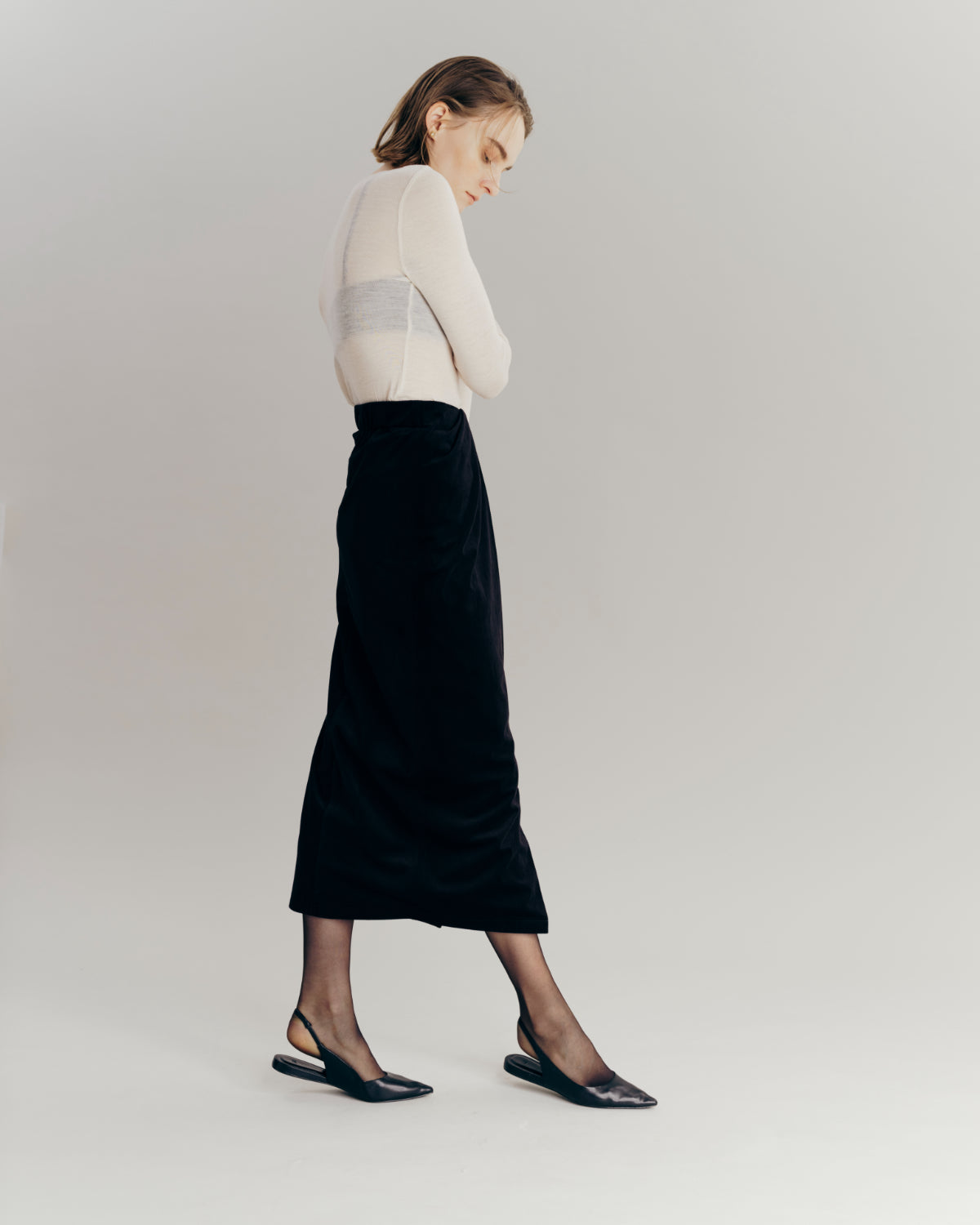 laube blanc Velvet Pencil Skirt