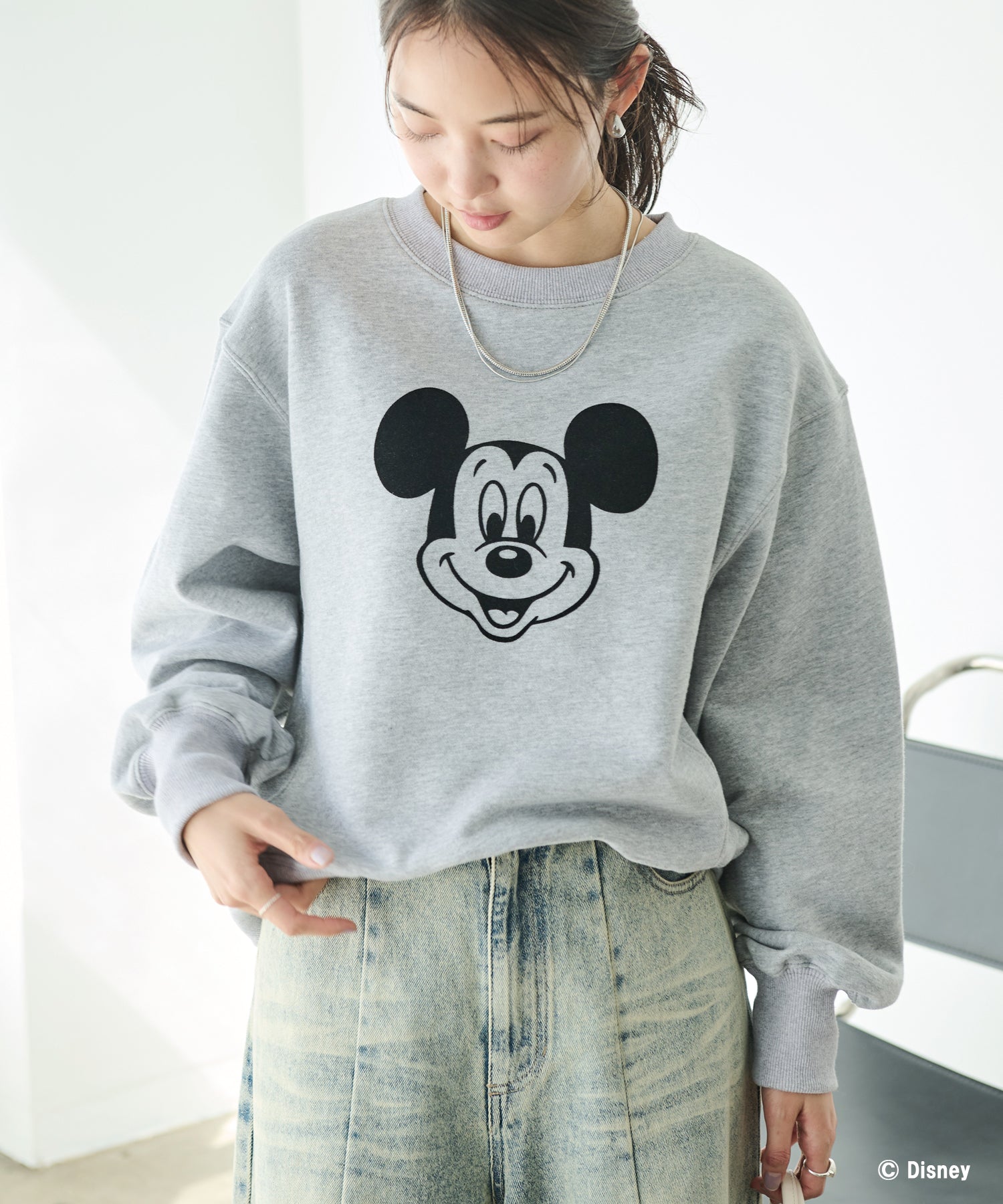 ミッキー/フロッキープリントスウェット | ラビアンジェ-⼤きいサイズ