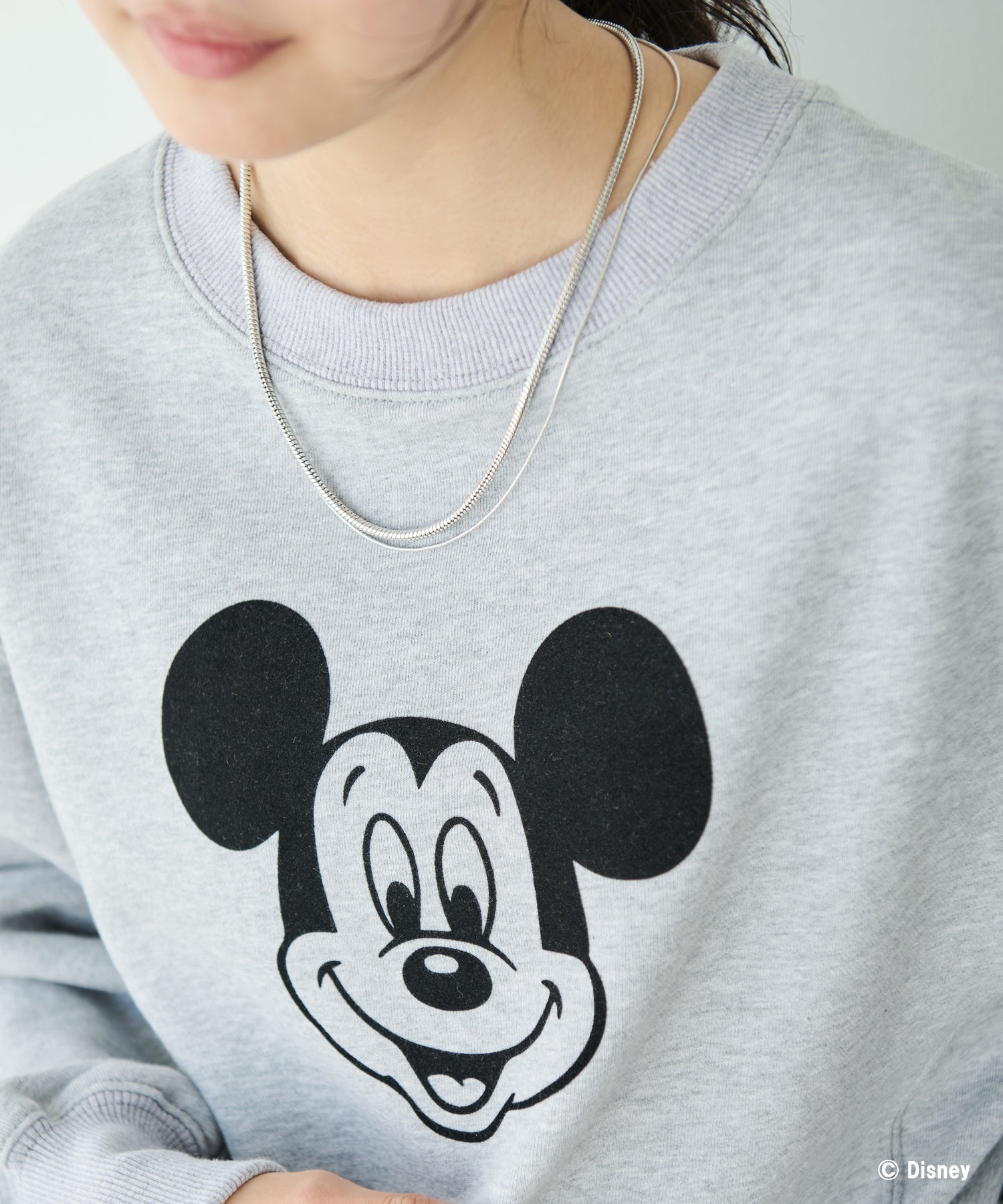 ミッキー/フロッキープリントスウェット | ラビアンジェ-⼤きいサイズ