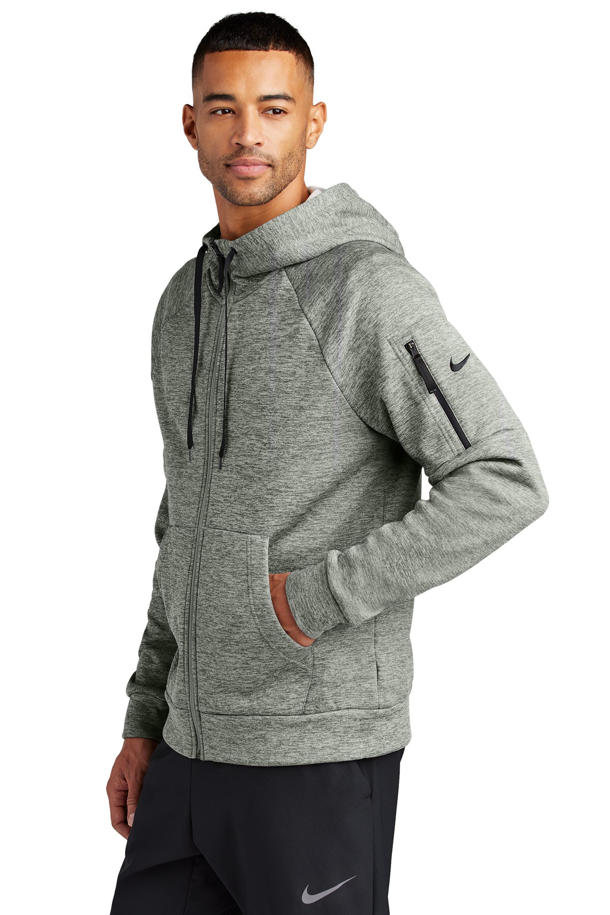 Custom Nike Therma-FIT Pocket Full-Zip Fleece Hoodie NKFD9859 Dark