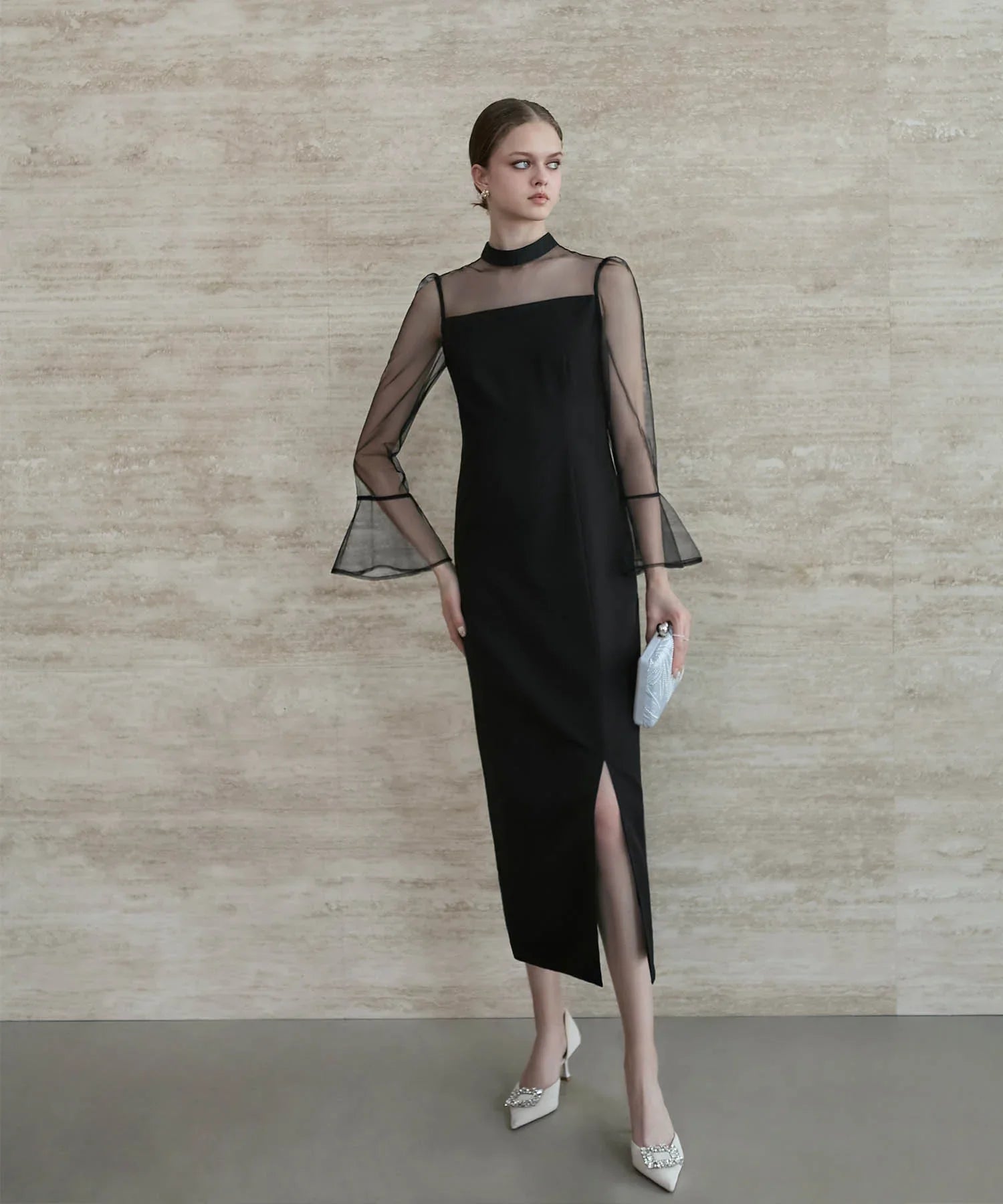 当日発送】2WAYスパンコールビスチェチュールIラインワンピース結婚式