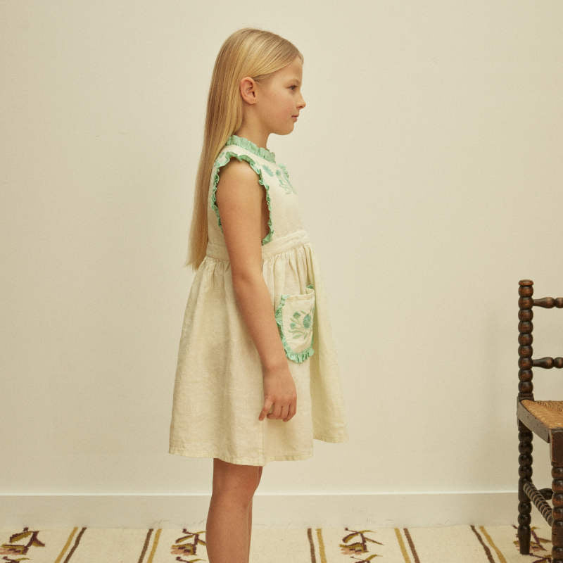 Apolina（アポリナ）2026SS IDA DRESS - mint cream/seaglass - キッズ