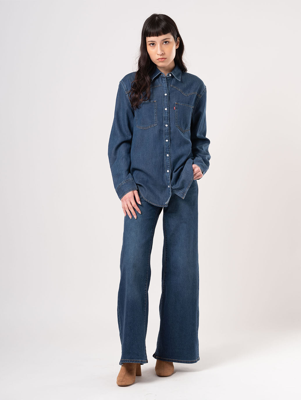 318™ シェーピング ワイドレッグ ミディアムインディゴ – リーバイス