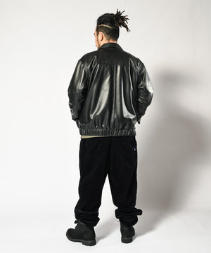 LFYT MONOGRAM LF LOGO LAMB LEATHER JACKET LA221015 BLACK