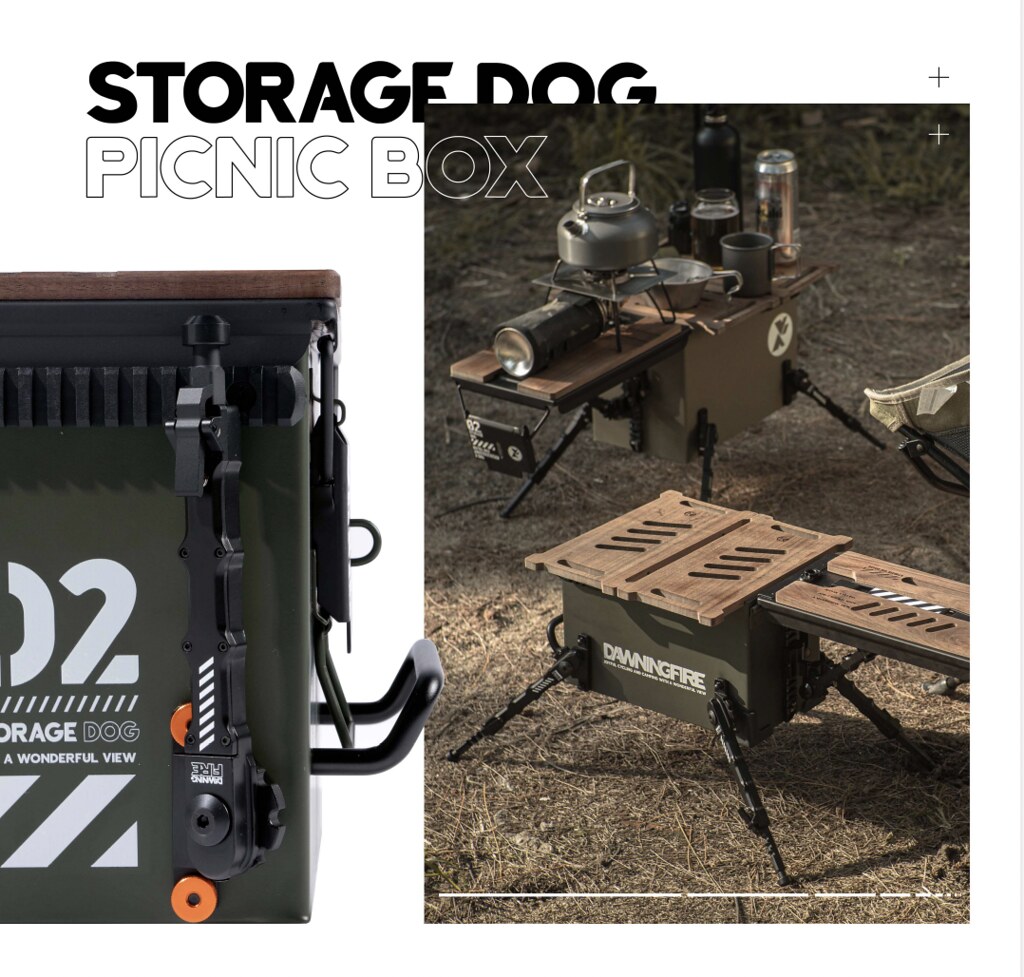 マカオ 【Large】Storage Dog Picnic Box【ブラック】タクティカル