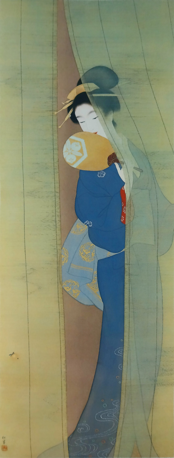 上村松園の美人画： 《新蛍》と《夕べ》｜簾の効果｜上村松園 －美人画
