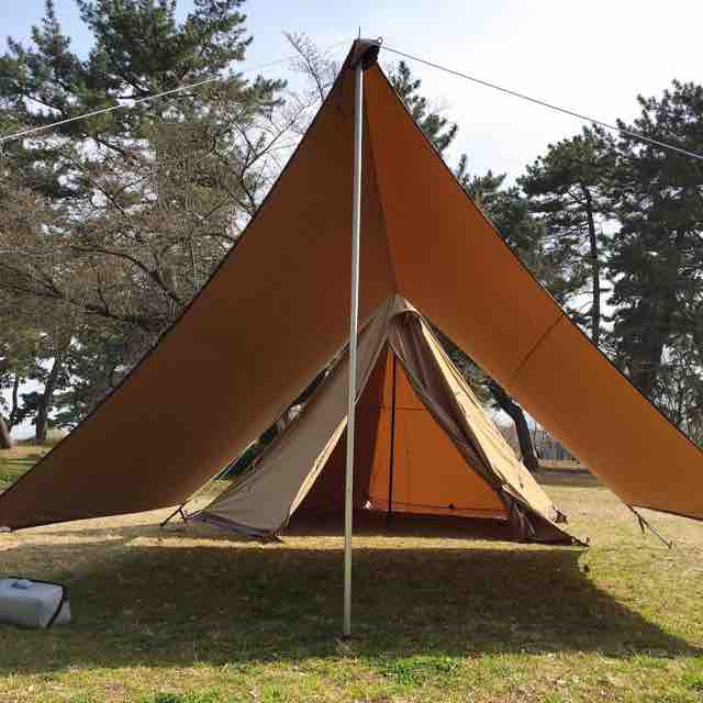 ○普通のサーカスTCでBIG専用焚火タープコネクトヘキサは使えるのか