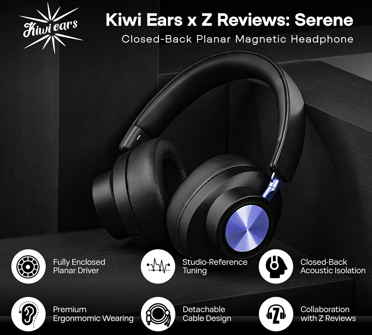 Kiwi Ears x Z Reviews: Serene」 平面駆動ドライバーを搭載しつつ密閉