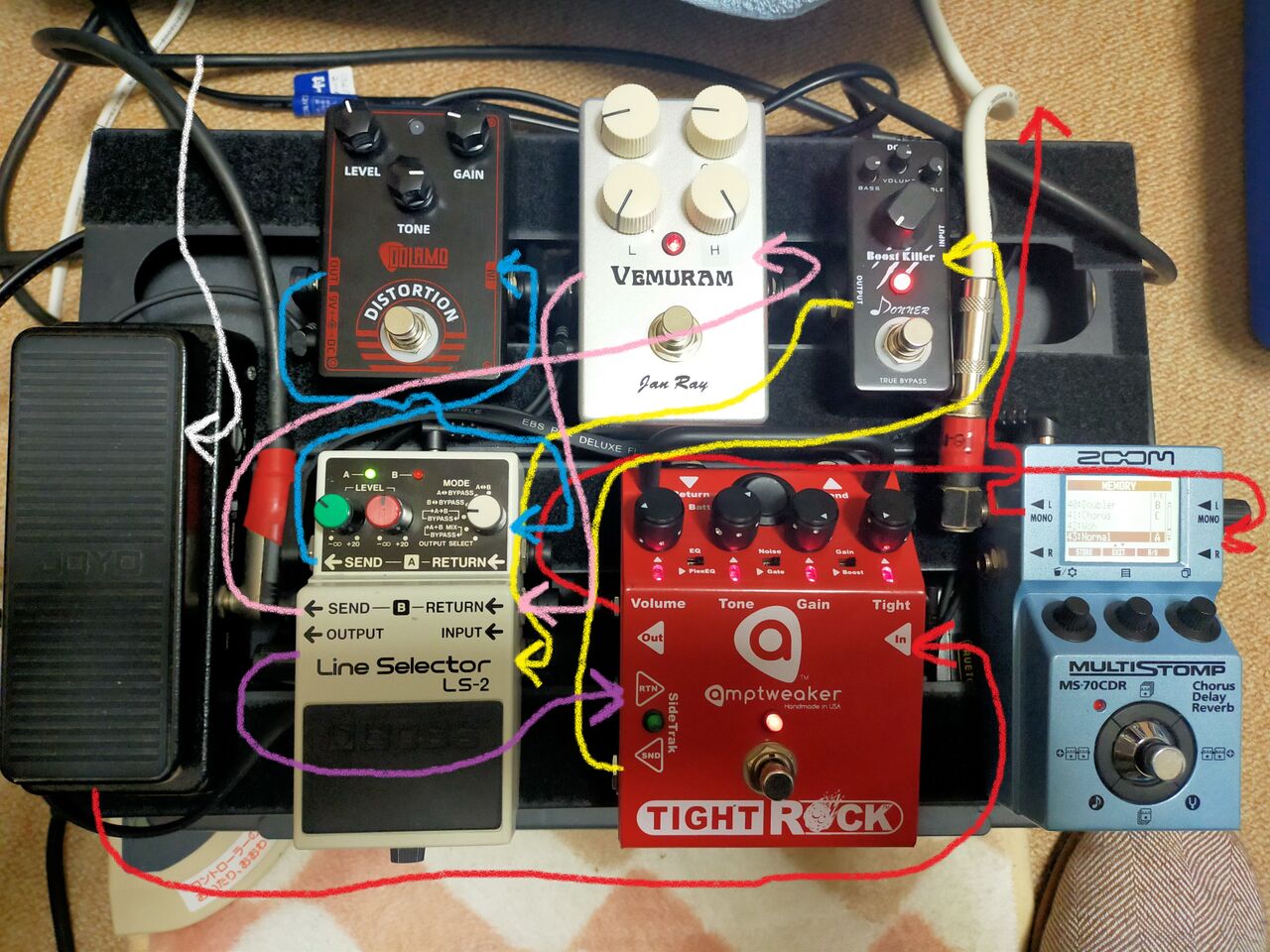 エフェクターボード考察（エレキ用） ～ワウペダルは左に置きたいっ