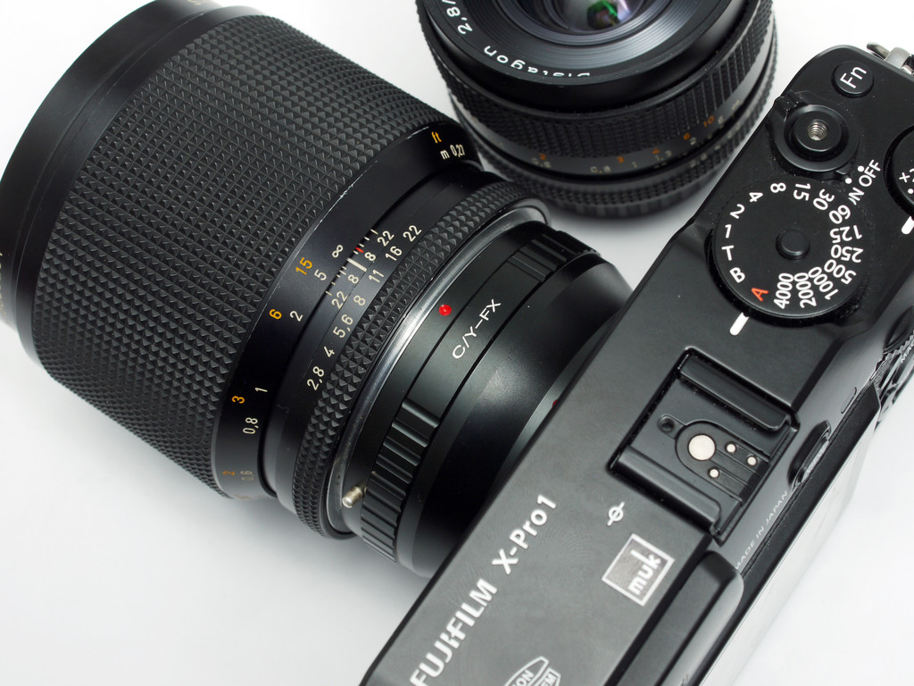 ヤシカ/コンタックスマウントのレンズ フジXマウント用マウント