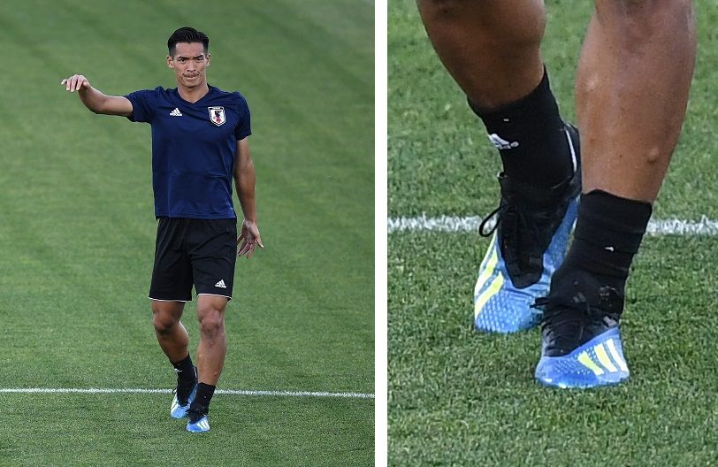 槙野智章がアディダス X18.1を槙野スタイル(左右色違い)で着用