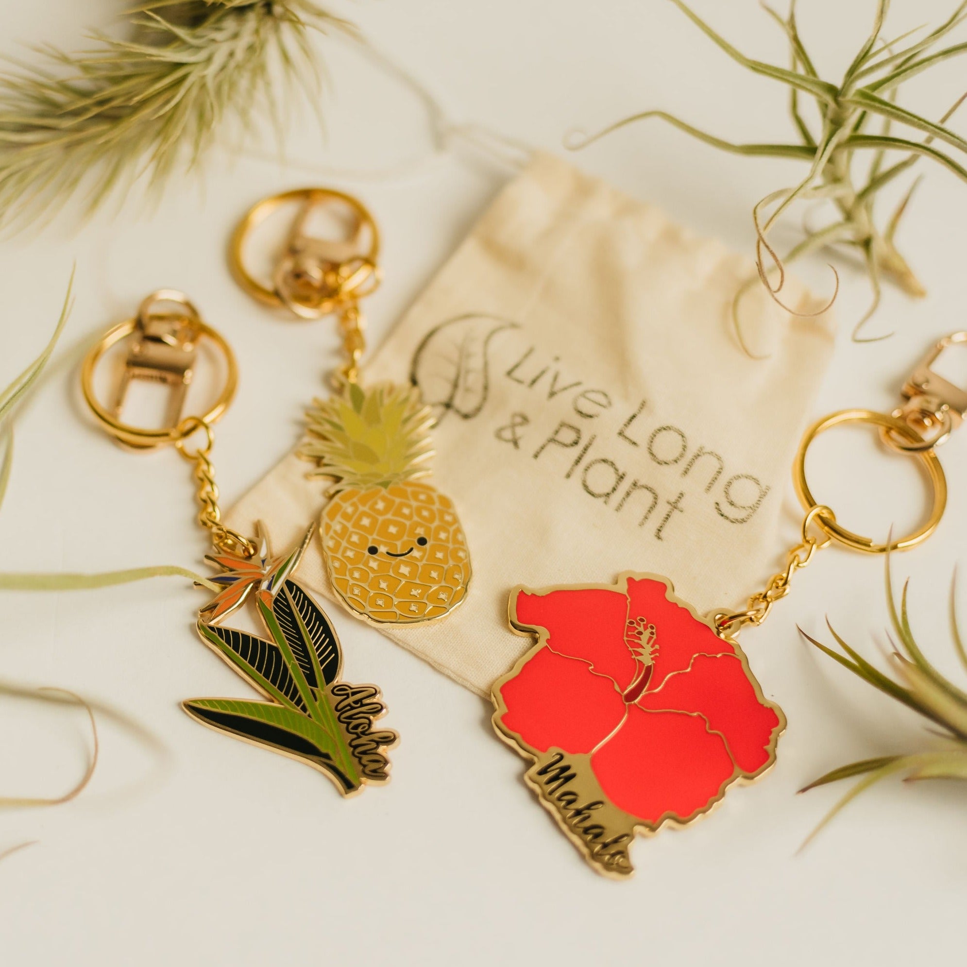 Aloha Bird of Paradise Plant Enamel Keychain – Live Long And Plant