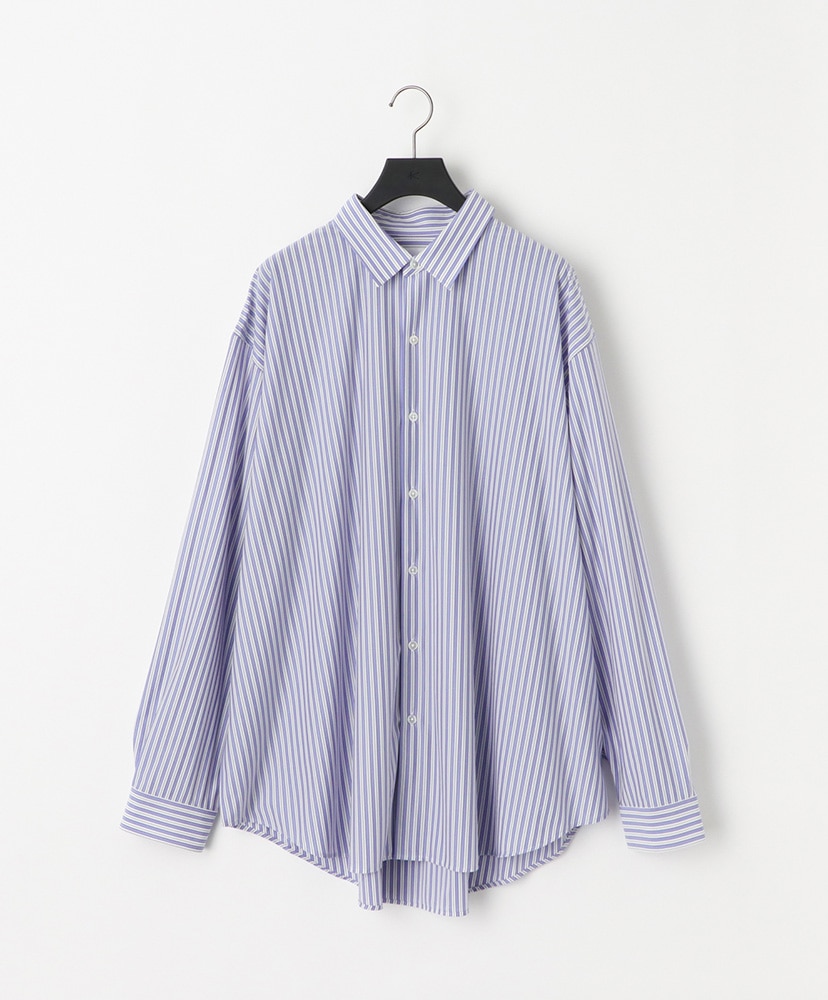 46G Stripe Atmosphere Shirt(L(MEN) Black/ブラック): KANEMASA PHIL.